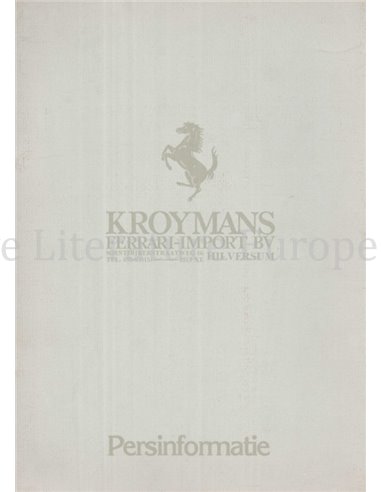 1983 FERRARI KROYMANS PERSMAP NEDERLANDS