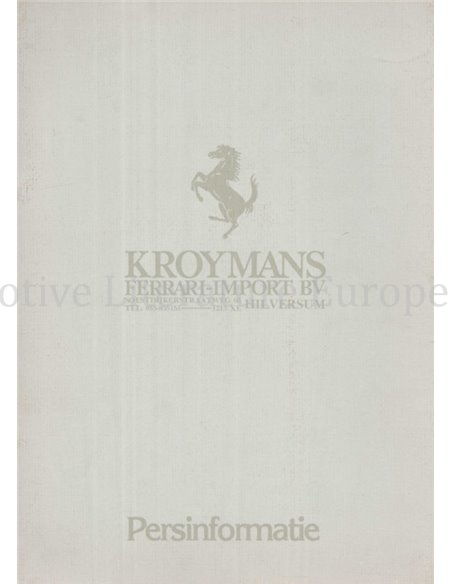 1983 FERRARI KROYMANS PRESSEMAPPE NIEDERLÄNDISCH