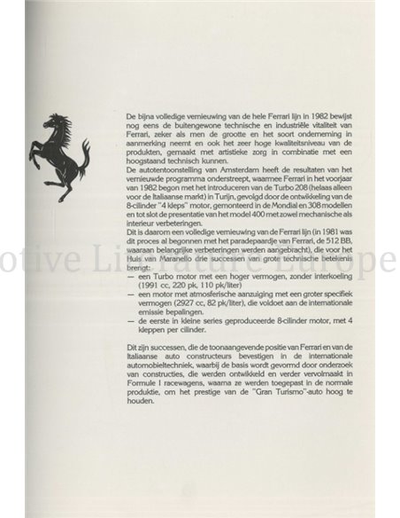 1983 FERRARI KROYMANS PRESSEMAPPE NIEDERLÄNDISCH