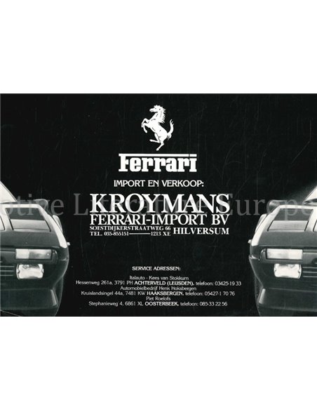 1983 FERRARI KROYMANS PRESSKIT DUTCH