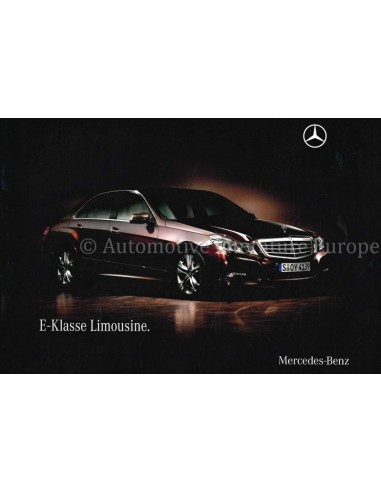 2009 MERCEDES BENZ E-KLASSE SEDAN BROCHURE NEDERLANDS