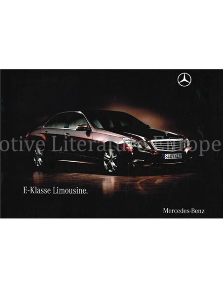 2009 MERCEDES BENZ E-CLASS SALOON BROCHURE DUTCH