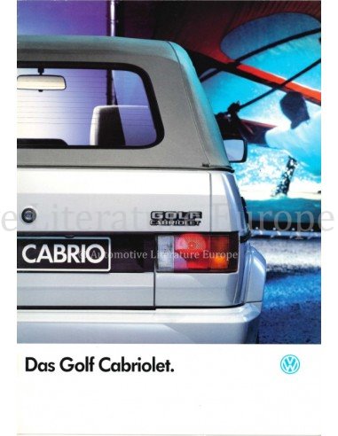 1989 VOLKSWAGEN GOLF CABRIOLET BROCHURE DUITS