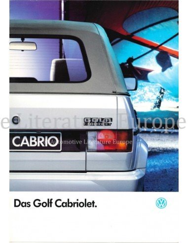 1990 VOLKSWAGEN GOLF CABRIOLET BROCHURE DUITS