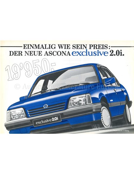 1988 OPEL ASCONA C EXCLUSIVE BROCHURE GERMAN