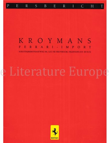 1988 FERRARI KROYMANS PRESSEMAPPE NIEDERLÄNDISCH
