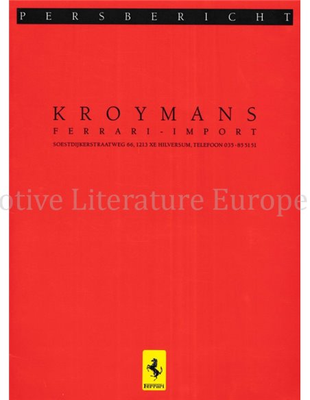 1988 FERRARI KROYMANS PRESSEMAPPE NIEDERLÄNDISCH