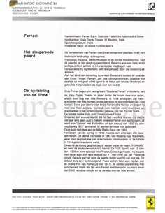 1990 FERRARI KROYMANS AUTO RAI PRESSEMAPPE NIEDERLÄNDISCH 2