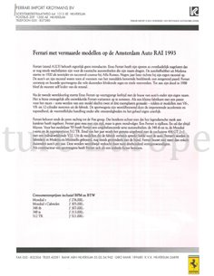 1990 FERRARI KROYMANS AUTO RAI PRESSEMAPPE NIEDERLÄNDISCH 2