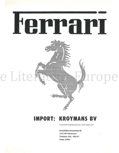 1977 FERRARI PR0GRAMM PROSPEKT KROYMANS