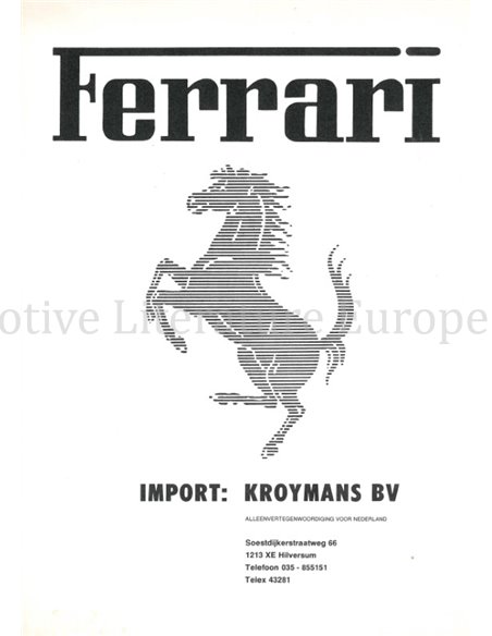 1977 FERRARI RANGE BROCHURE KROYMANS