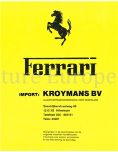 1981 FERRARI PR0GRAMMA BROCHURE KROYMANS