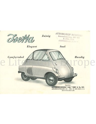 1954 ISO ISETTA BROCHURE NEDERLANDS