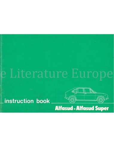 1979 ALFA ROMEO ALFASUD OWNERS MANUAL ENGLISH