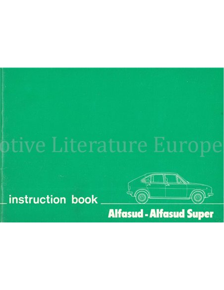 1979 ALFA ROMEO ALFASUD OWNERS MANUAL ENGLISH