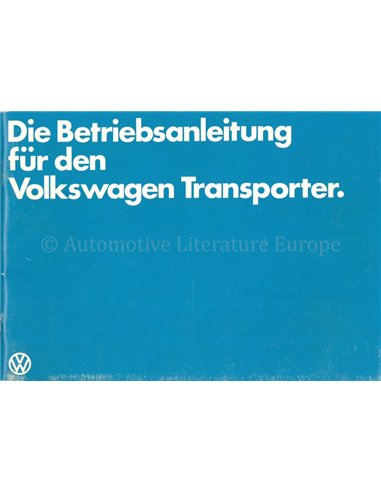 1979 VOLKSWAGEN TRANSPORTER INSTRUCTIEBOEKJE DUITS