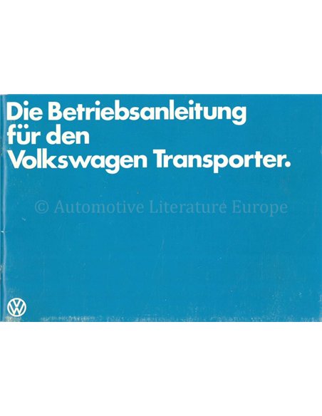 1979 VOLKSWAGEN TRANSPOTER BETRIEBSANLEITUNG DEUTSCH