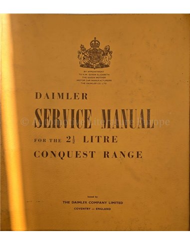 1956 DAIMLER 2½ LITRE WERKSTATTHANDBUCH ENGLISCH