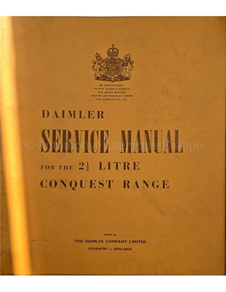 1956 DAIMLER 2½ LITRE WORKSHOP MANUAL ENGLISH