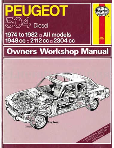 1974 - 1982 PEUGEOT 504 DIESEL VRAAGBAAK ENGELS