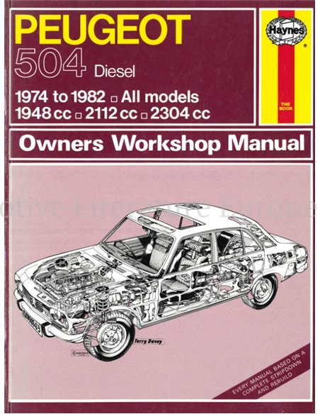 1974 - 1982 PEUGEOT 504 DIESEL VRAAGBAAK ENGELS