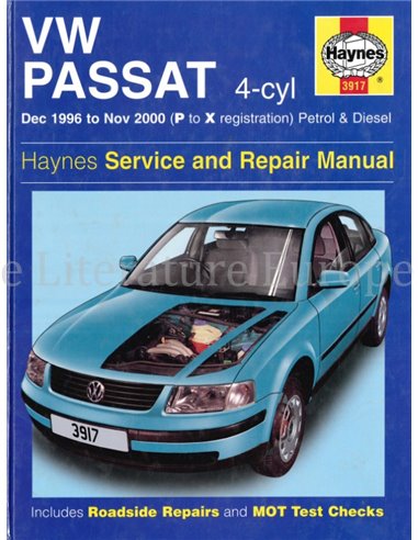 1996 - 2000 VOLKSWAGEN PASSAT BENZINE | DIESEL VRAAGBAAK ENGELS