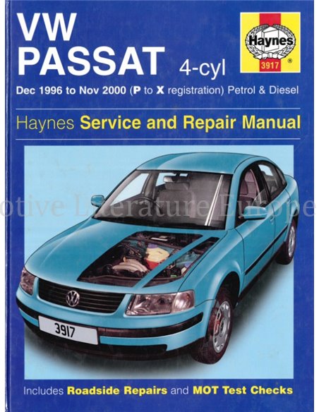 1996 - 2000 VOLKSWAGEN PASSAT PETROL | DIESEL REPAIR MANUAL ENGLISH