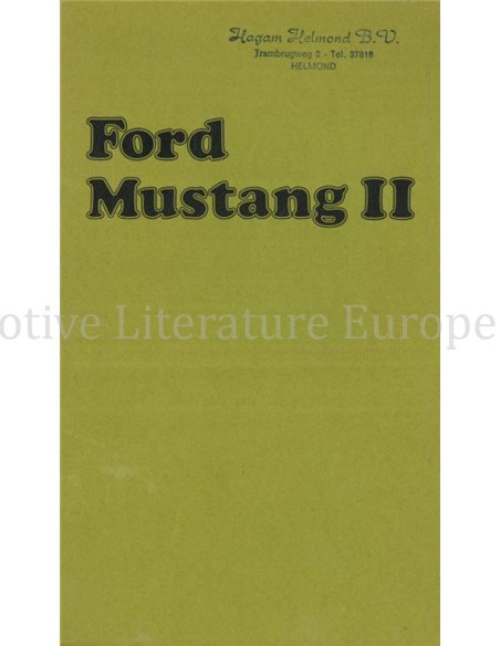 1974 FORD MUSTANG II BETRIEBSANLEITUNG ENGLISCH (USA)