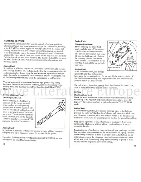 1974 FORD MUSTANG II INSTRUCTIEBOEKJE ENGELS (USA)