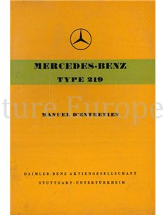 1956 MERCEDES BENZ TYP 219 BETRIEBSANLEITUNG FRANZÖSISCH