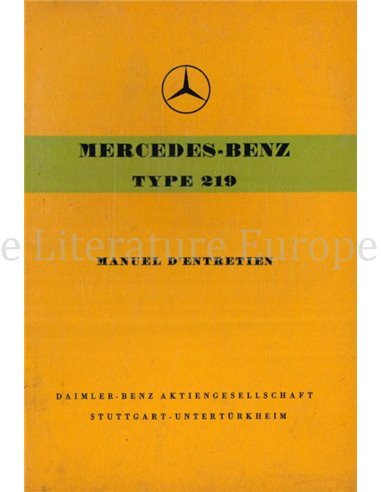 1956 MERCEDES BENZ TYP 219 OWNERS MANUAL FRENCH