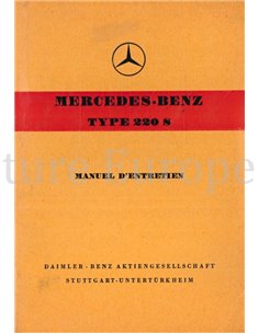 1956 MERCEDES BENZ 220 S INSTRUCTIEBOEKJE ENGELS