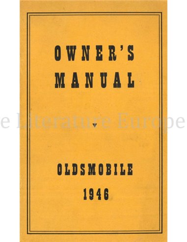 1946 OLDSMOBILE OWNER'S MANUAL ENGLISH