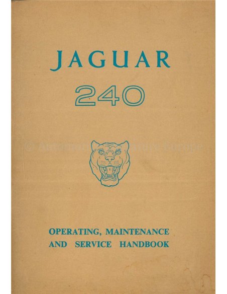 1968 JAGUAR 240 BETRIEBSANLEITUNG ENGLISCH