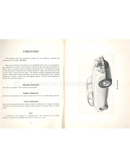 1968 JAGUAR 240 OWNERS MANUAL ENGLISH
