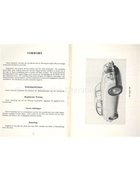 1968 JAGUAR 340 INSTRUCTIEBOEKJE DUITS