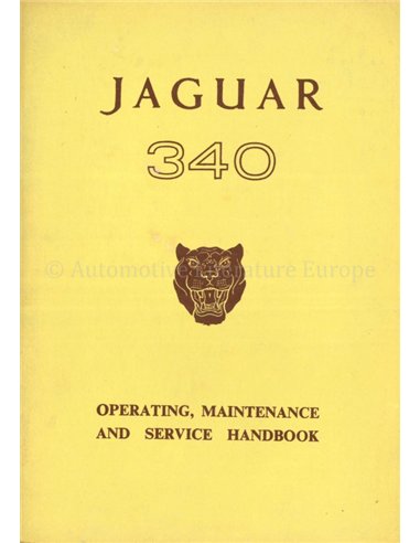 1968 JAGUAR 340 BETRIEBSANLEITUNG ENGLISCH