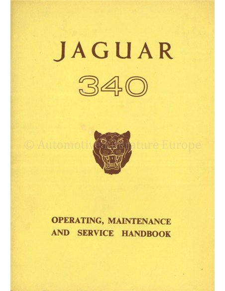 1968 JAGUAR 340 OWNERS MANUAL ENGLISH