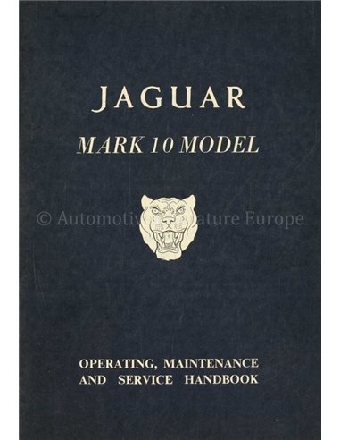1962 JAGUAR MARK 10 BETRIEBSANLEITUNG ENGLISCH