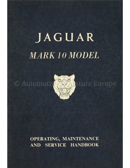1962 JAGUAR MARK 10 OWNERS MANUAL ENGLISH