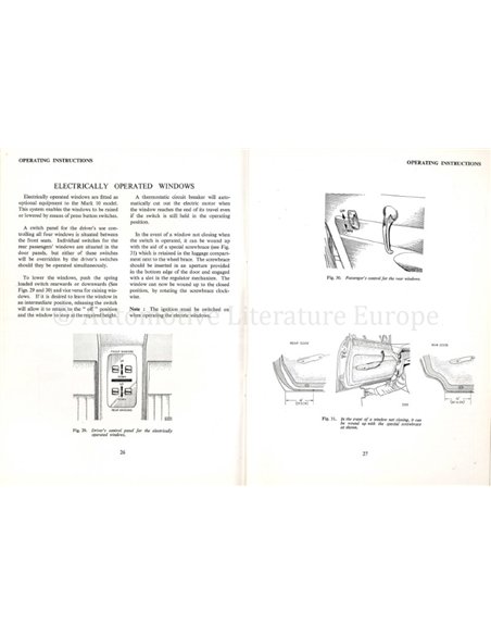 1962 JAGUAR MARK 10 BETRIEBSANLEITUNG ENGLISCH