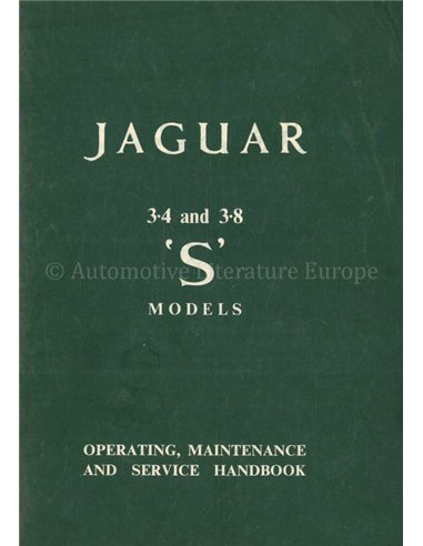 1963 JAGUAR 3.4 | 3.8 "S" OWNERS MANUAL ENGLISH