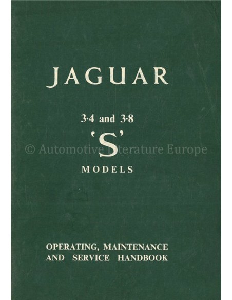 1963 JAGUAR 3.4 | 3.8 "S" INSTRUCTIEBOEKJE ENGELS
