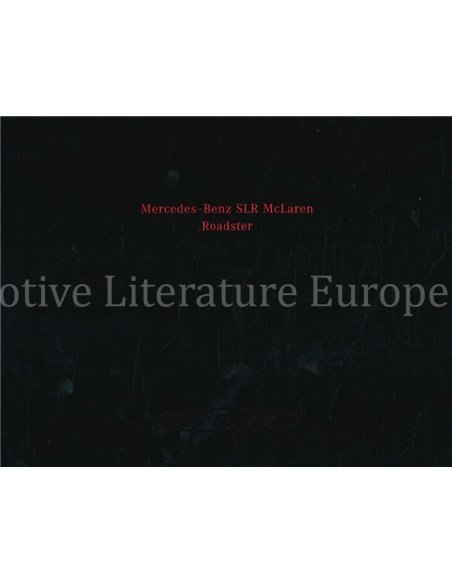2007 MERCEDES BENZ SLR MCLAREN ROADSTER BROCHURE GERMAN