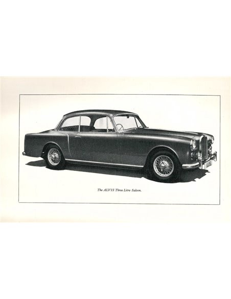 1958 ALVIS TREE LITRE INSTRUCTIEBOEKJE ENGELS