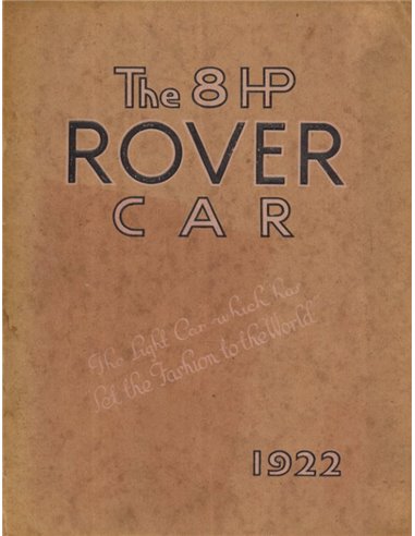 1922 ROVER 8HP CAR PROSPEKT ENGLISCH