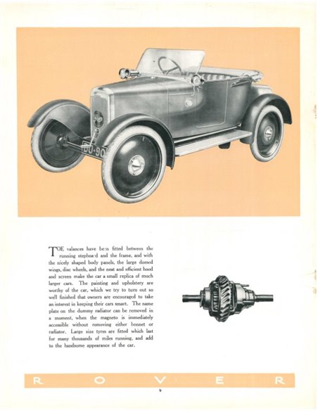 1922 ROVER 8HP CAR BROCHURE ENGLISH