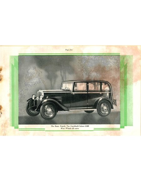 1931 ROVER FAMILY 10 PROSPEKT ENGLISCH