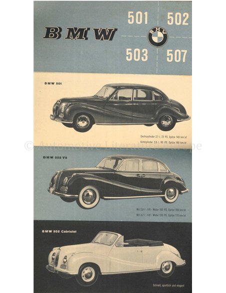 1955 BMW RANGE BROCHURE DUTCH