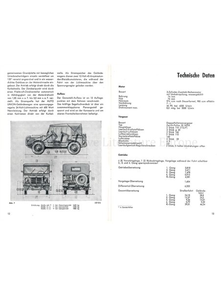 1961 DKW AUTO UNION GELÄNDEWAGENR INSTRUCTIEBOEKJE DUITS